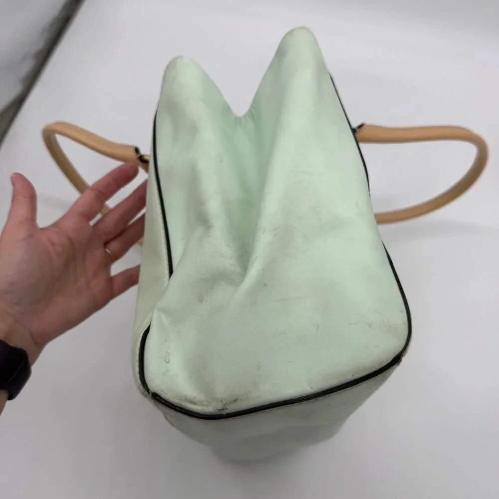 Kate Spade Mint Green Shoulder Bag with Tan and Black Trim - Picture 6 of 14